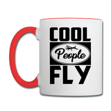 Cool People Fly - Black - Contrast Coffee Mug - white/red