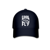Cool People Fly - White - Baseball Cap - navy