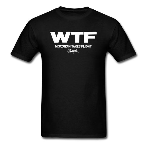 WTF - Wisconsin Takes Flight - White - v2 - Unisex Classic T-Shirt - black