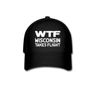 WTF - Wisconsin Takes Flight - White - v1 - Baseball Cap - black