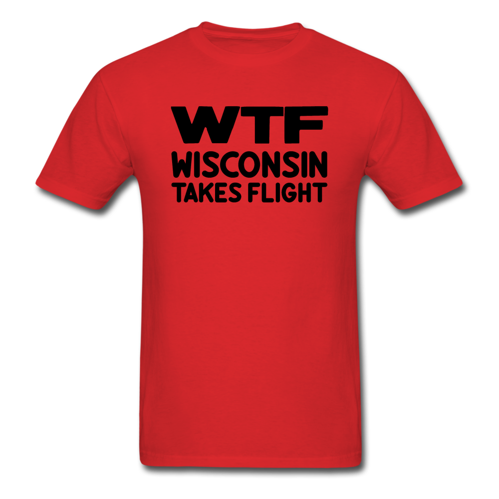 WTF - Wisconsin Takes Flight - Black - v1 - Unisex Classic T-Shirt - red