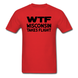 WTF - Wisconsin Takes Flight - Black - v1 - Unisex Classic T-Shirt - red