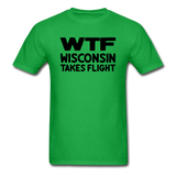 WTF - Wisconsin Takes Flight - Black - v1 - Unisex Classic T-Shirt - bright green