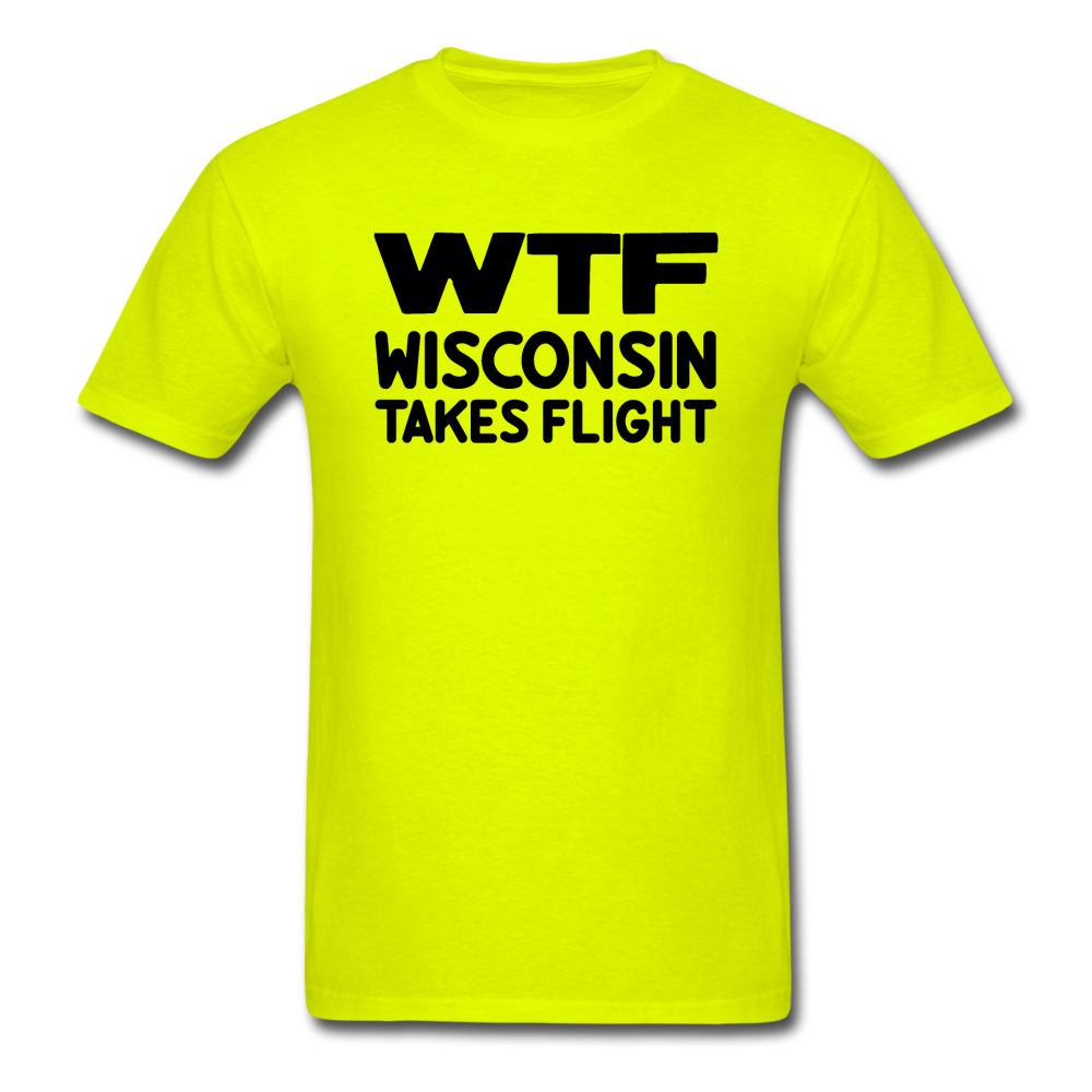 WTF - Wisconsin Takes Flight - Black - v1 - Unisex Classic T-Shirt - safety green