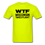 WTF - Wisconsin Takes Flight - Black - v1 - Unisex Classic T-Shirt - safety green