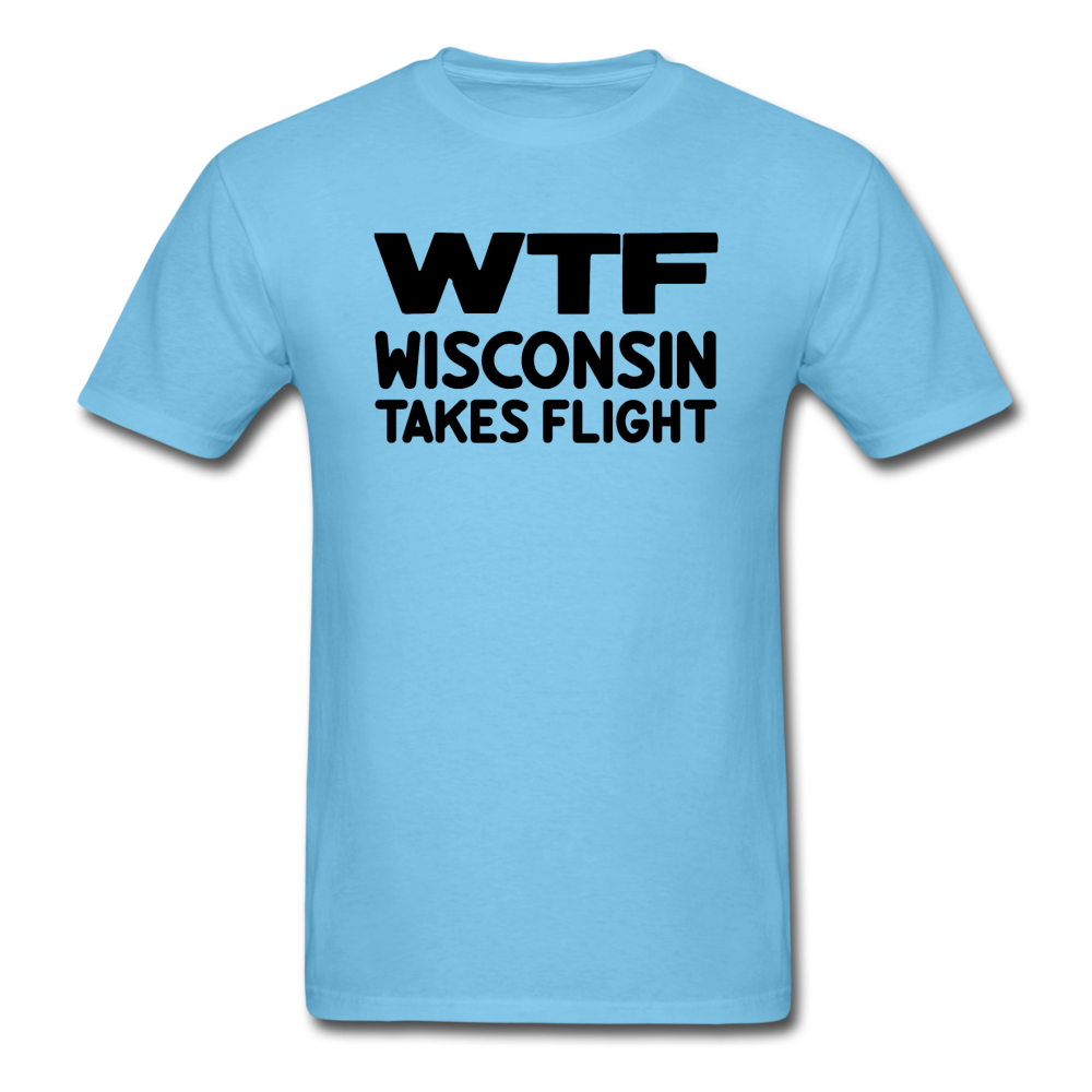 WTF - Wisconsin Takes Flight - Black - v1 - Unisex Classic T-Shirt - aquatic blue