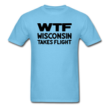 WTF - Wisconsin Takes Flight - Black - v1 - Unisex Classic T-Shirt - aquatic blue