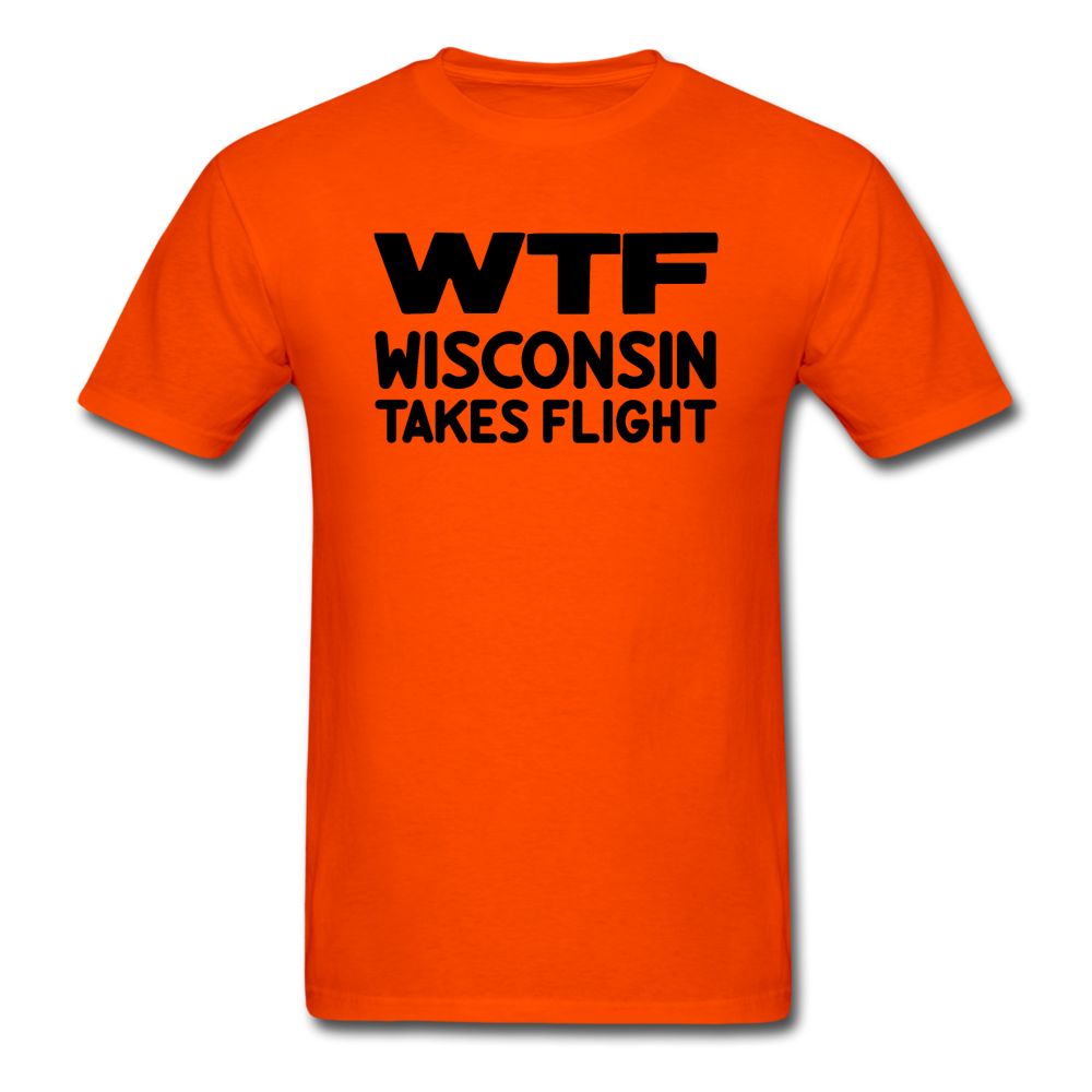 WTF - Wisconsin Takes Flight - Black - v1 - Unisex Classic T-Shirt - orange