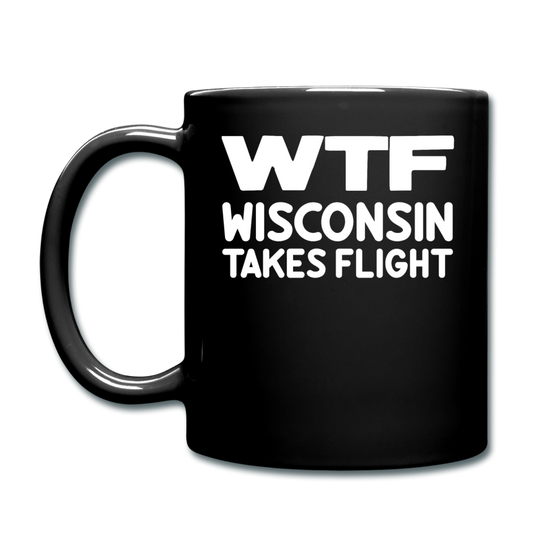 WTF - Wisconsin Takes Flight - White - v1 - Full Color Mug - black