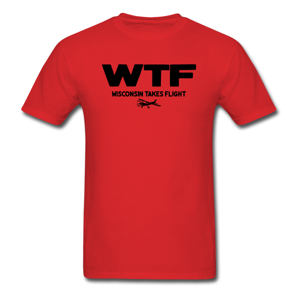 WTF - Wisconsin Takes Flight - Black - v2 - Unisex Classic T-Shirt - red