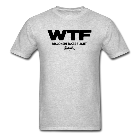 WTF - Wisconsin Takes Flight - Black - v2 - Unisex Classic T-Shirt - heather gray