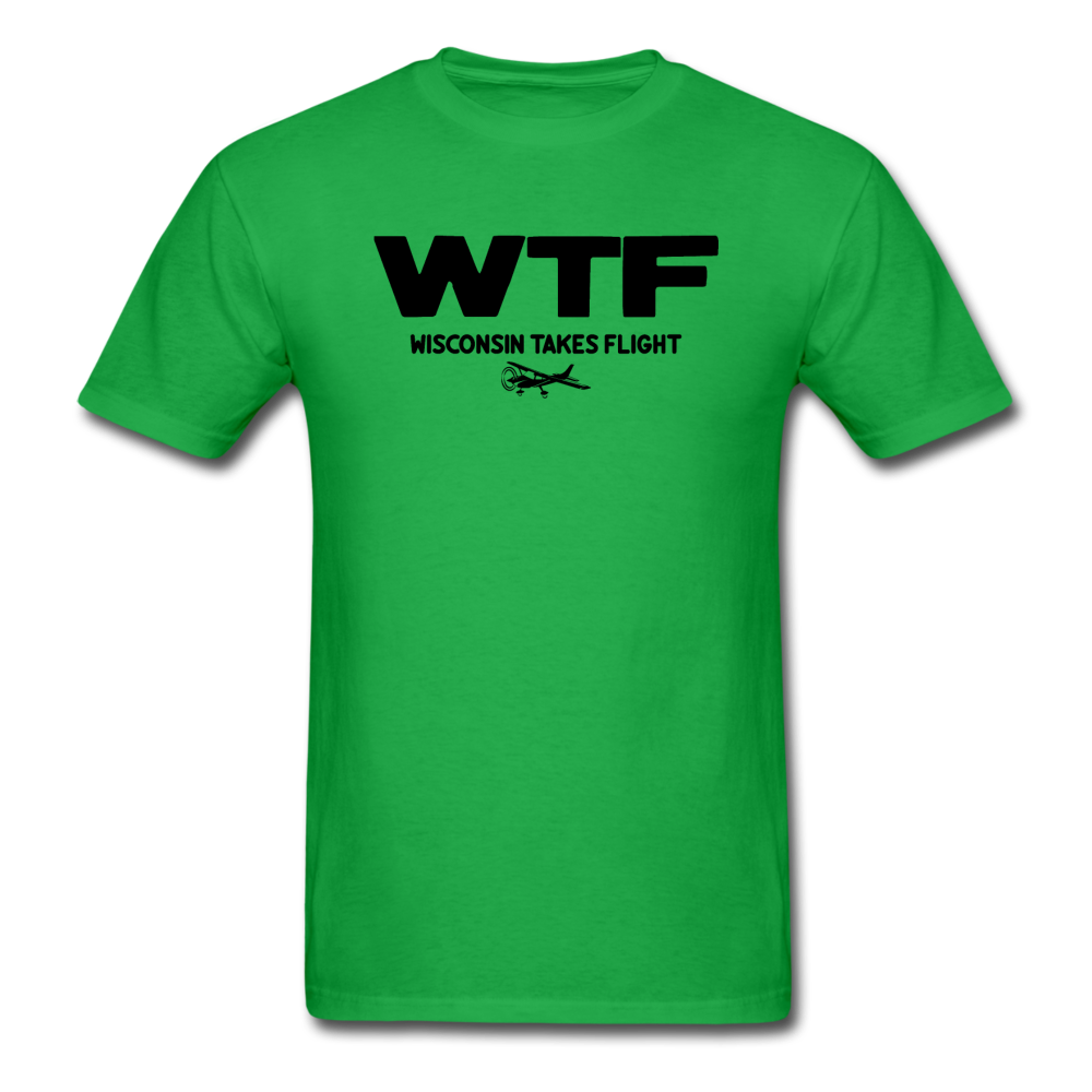 WTF - Wisconsin Takes Flight - Black - v2 - Unisex Classic T-Shirt - bright green