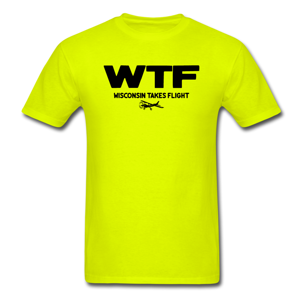 WTF - Wisconsin Takes Flight - Black - v2 - Unisex Classic T-Shirt - safety green