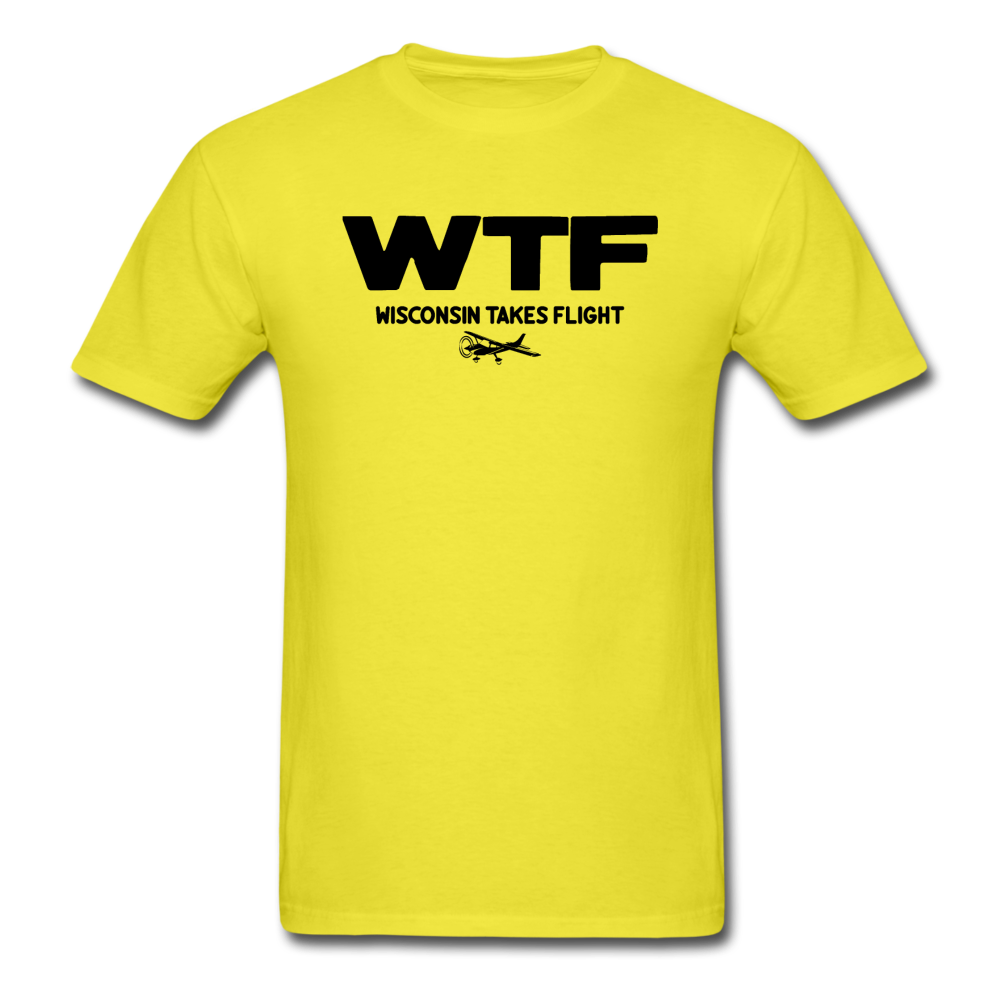 WTF - Wisconsin Takes Flight - Black - v2 - Unisex Classic T-Shirt - yellow