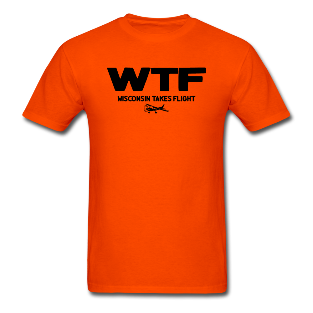 WTF - Wisconsin Takes Flight - Black - v2 - Unisex Classic T-Shirt - orange