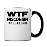 WTF - Wisconsin Takes Flight - Black - v1 - Contrast Coffee Mug - white/black