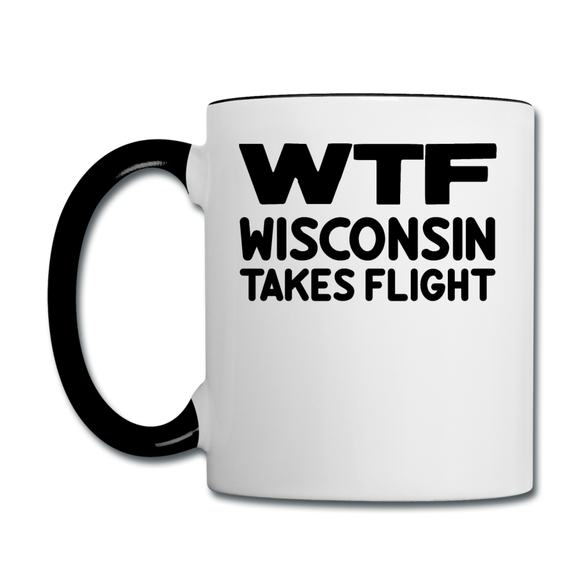 WTF - Wisconsin Takes Flight - Black - v1 - Contrast Coffee Mug - white/black