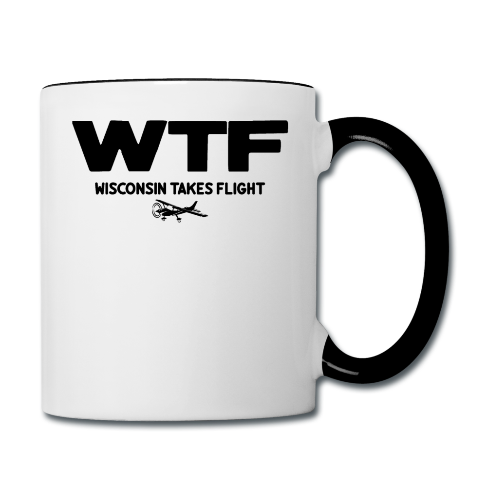 WTF - Wisconsin Takes Flight - Black - v2 - Contrast Coffee Mug - white/black