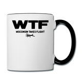 WTF - Wisconsin Takes Flight - Black - v2 - Contrast Coffee Mug - white/black