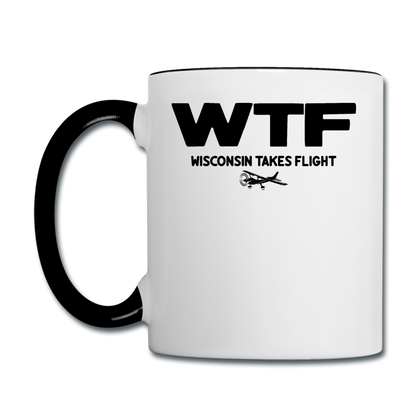 WTF - Wisconsin Takes Flight - Black - v2 - Contrast Coffee Mug - white/black