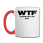 WTF - Wisconsin Takes Flight - Black - v2 - Contrast Coffee Mug - white/red