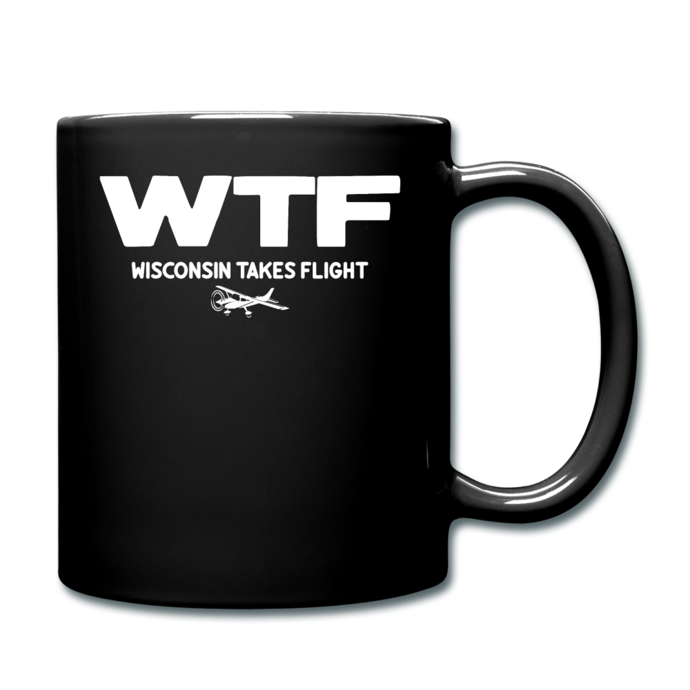 WTF - Wisconsin Takes Flight - White - v2 - Full Color Mug - black