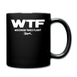 WTF - Wisconsin Takes Flight - White - v2 - Full Color Mug - black