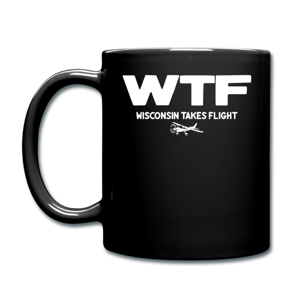 WTF - Wisconsin Takes Flight - White - v2 - Full Color Mug - black
