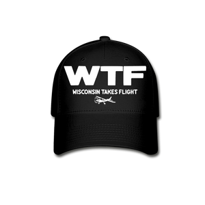 WTF - Wisconsin Takes Flight - White - v2 - Baseball Cap - black