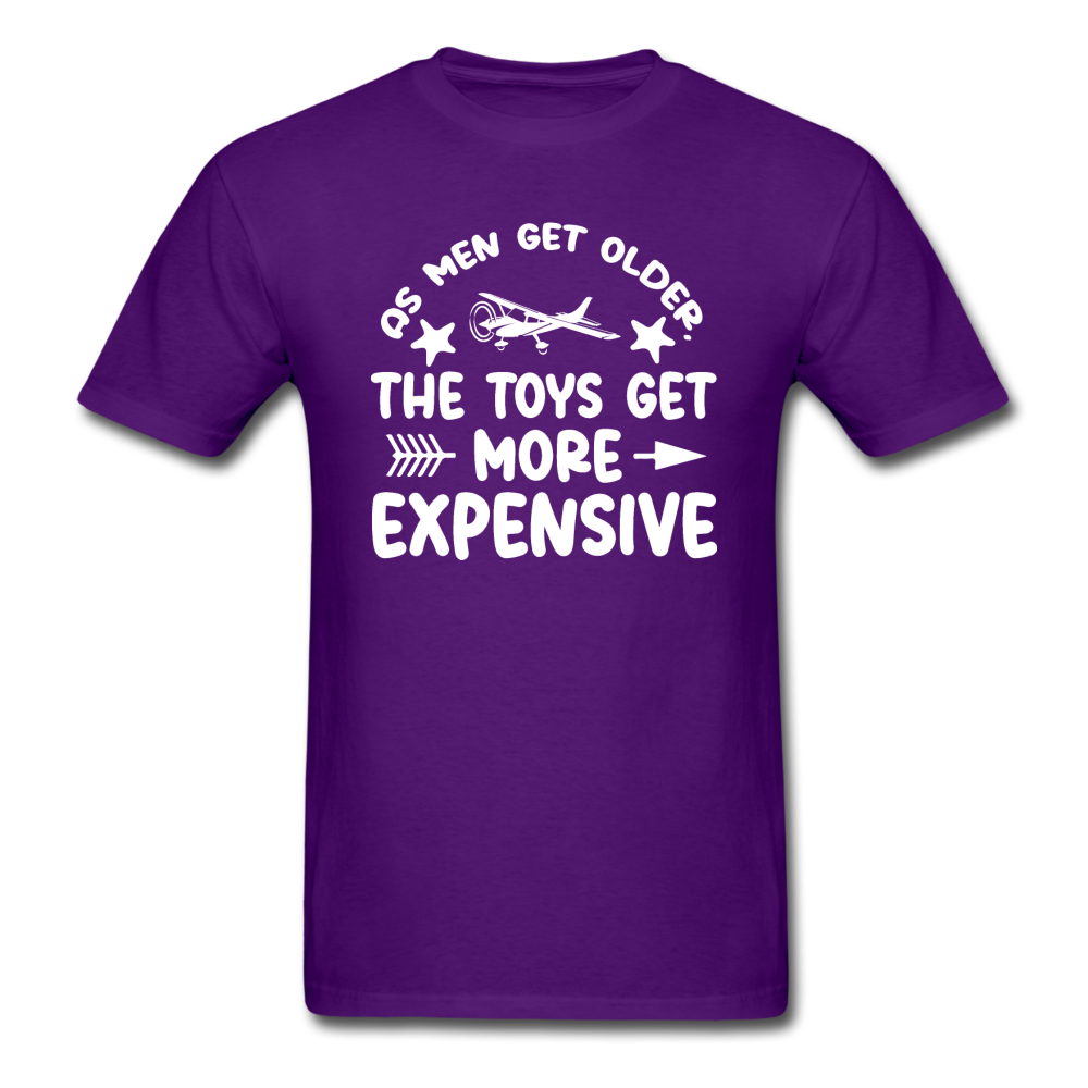 Men Get Older, Toys Get More Expensive - White - Unisex Classic T-Shirt - purple