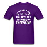 Men Get Older, Toys Get More Expensive - White - Unisex Classic T-Shirt - purple