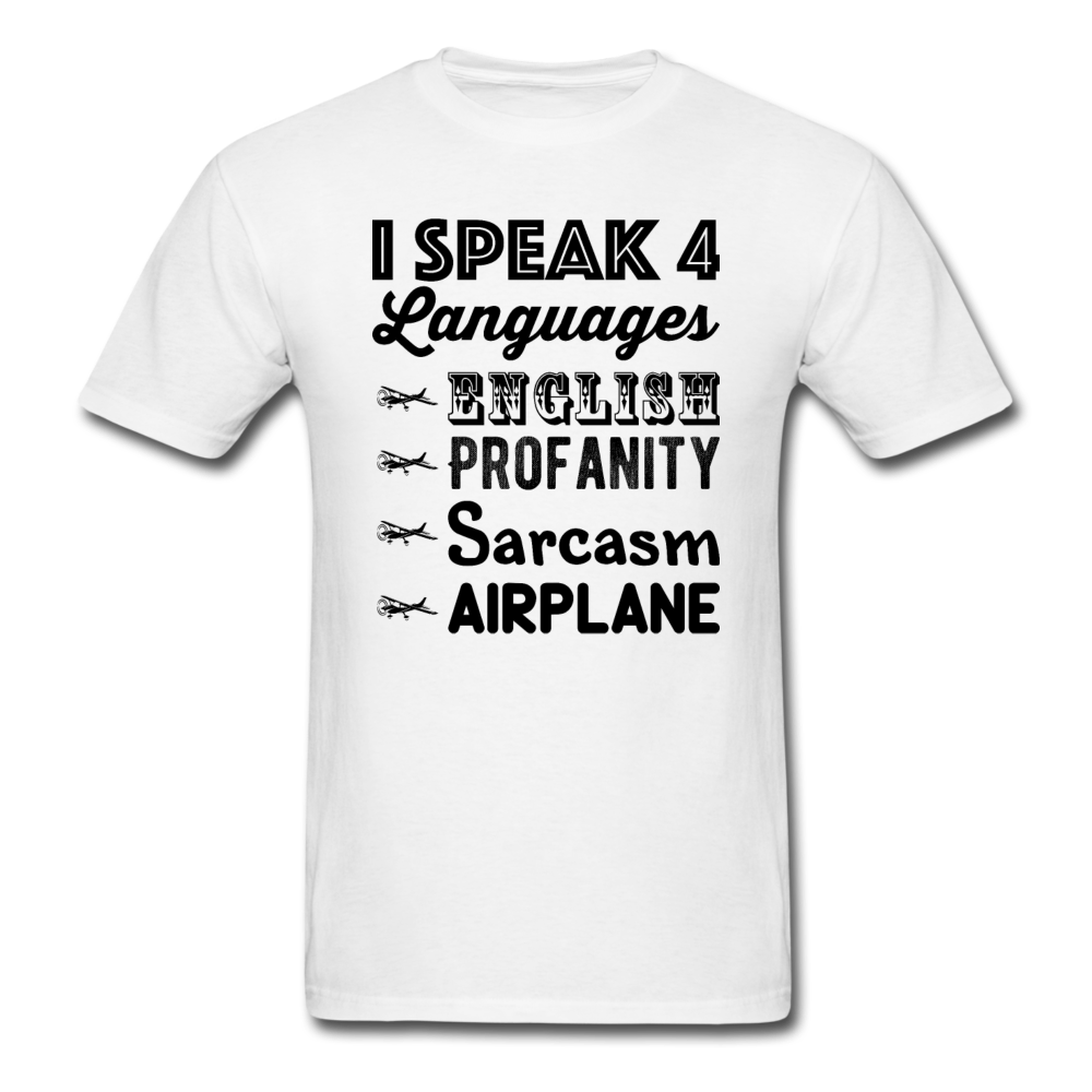 Speak 4 Languages - Airplane - Unisex Classic T-Shirt - white