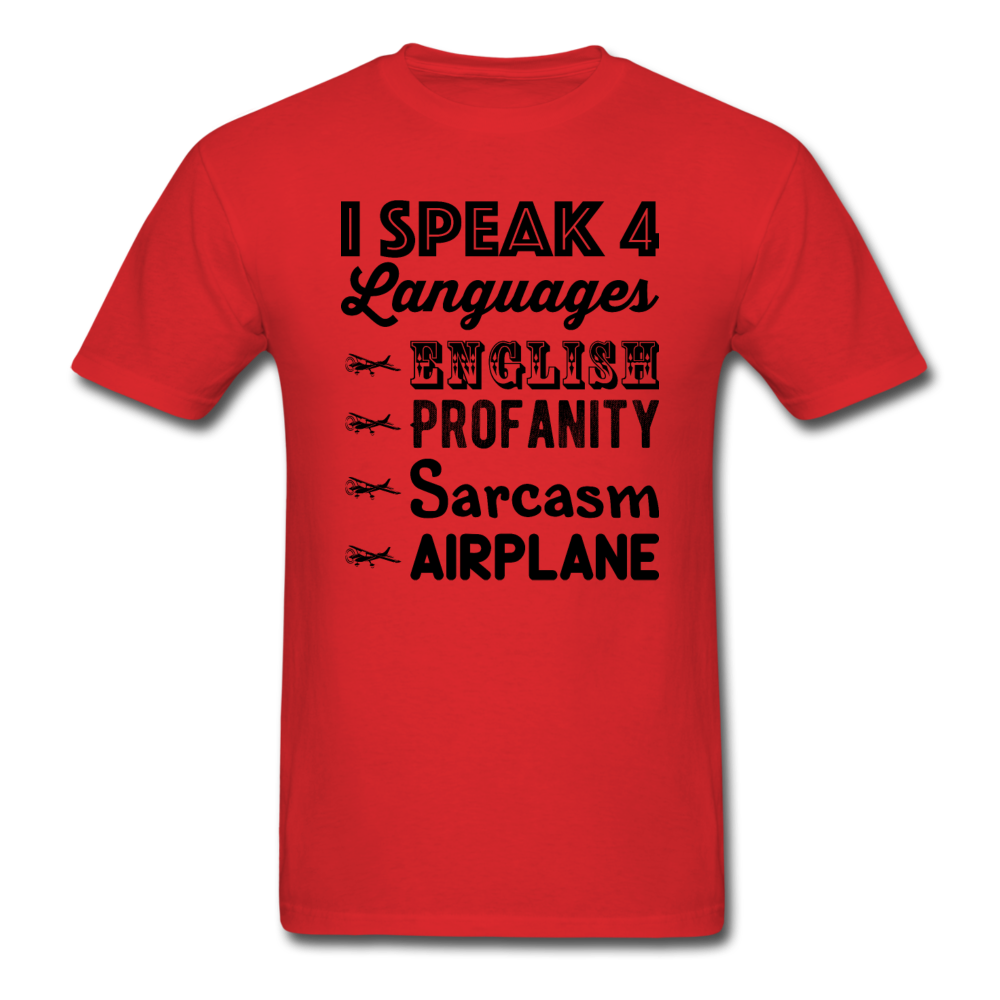 Speak 4 Languages - Airplane - Unisex Classic T-Shirt - red