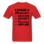 Speak 4 Languages - Airplane - Unisex Classic T-Shirt - red