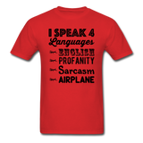 Speak 4 Languages - Airplane - Unisex Classic T-Shirt - red