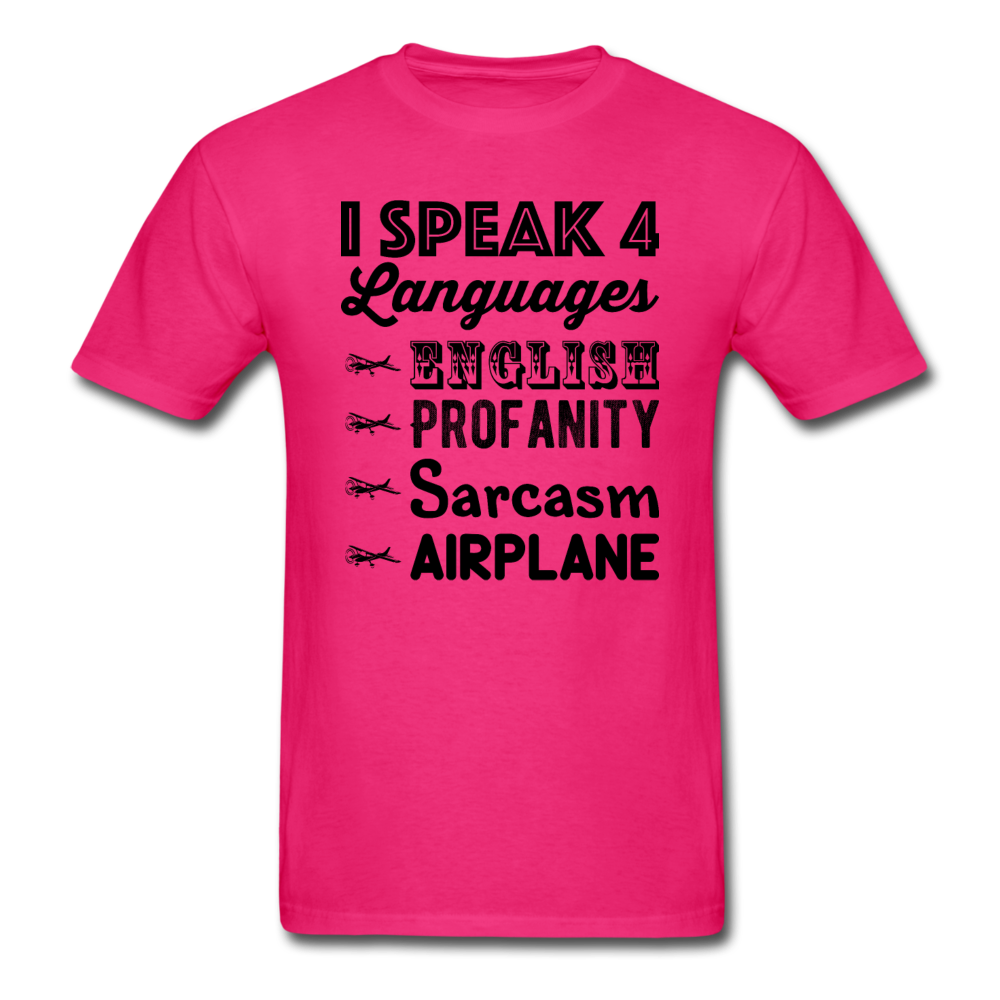 Speak 4 Languages - Airplane - Unisex Classic T-Shirt - fuchsia