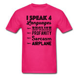 Speak 4 Languages - Airplane - Unisex Classic T-Shirt - fuchsia