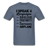 Speak 4 Languages - Airplane - Unisex Classic T-Shirt - denim