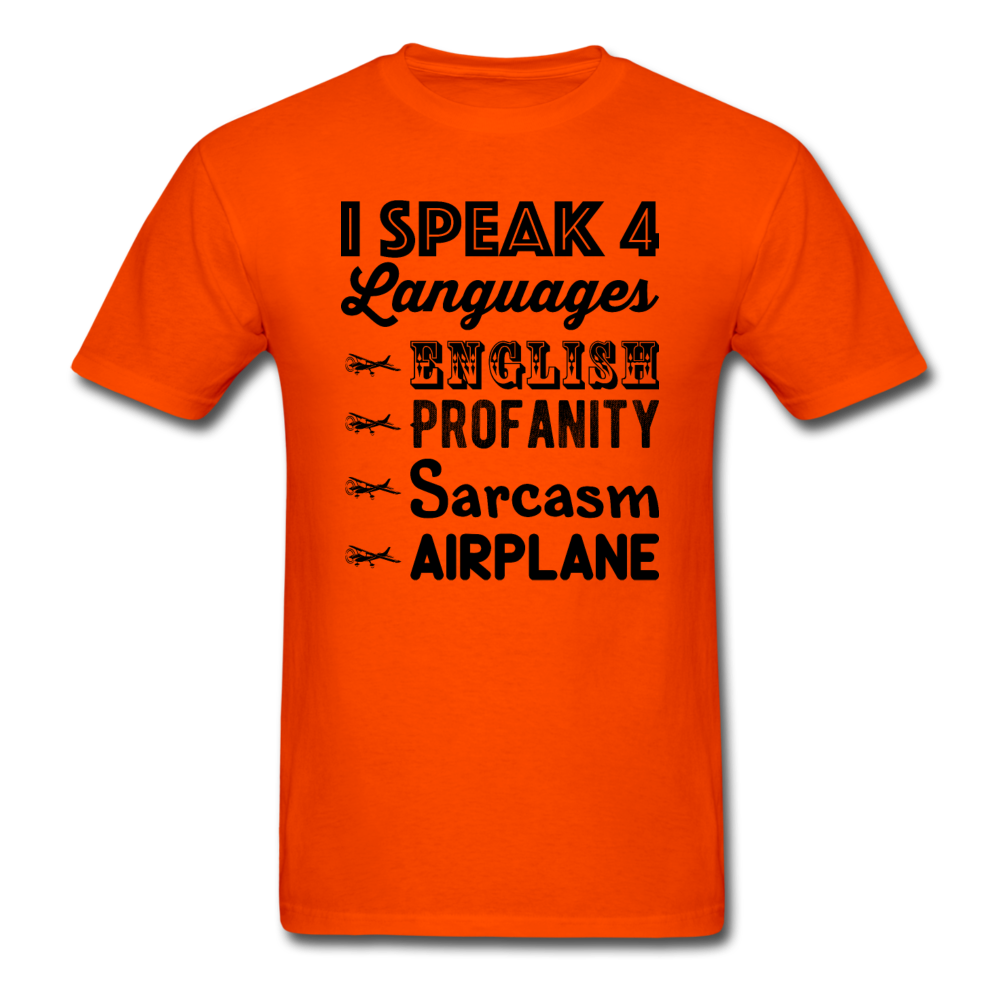 Speak 4 Languages - Airplane - Unisex Classic T-Shirt - orange