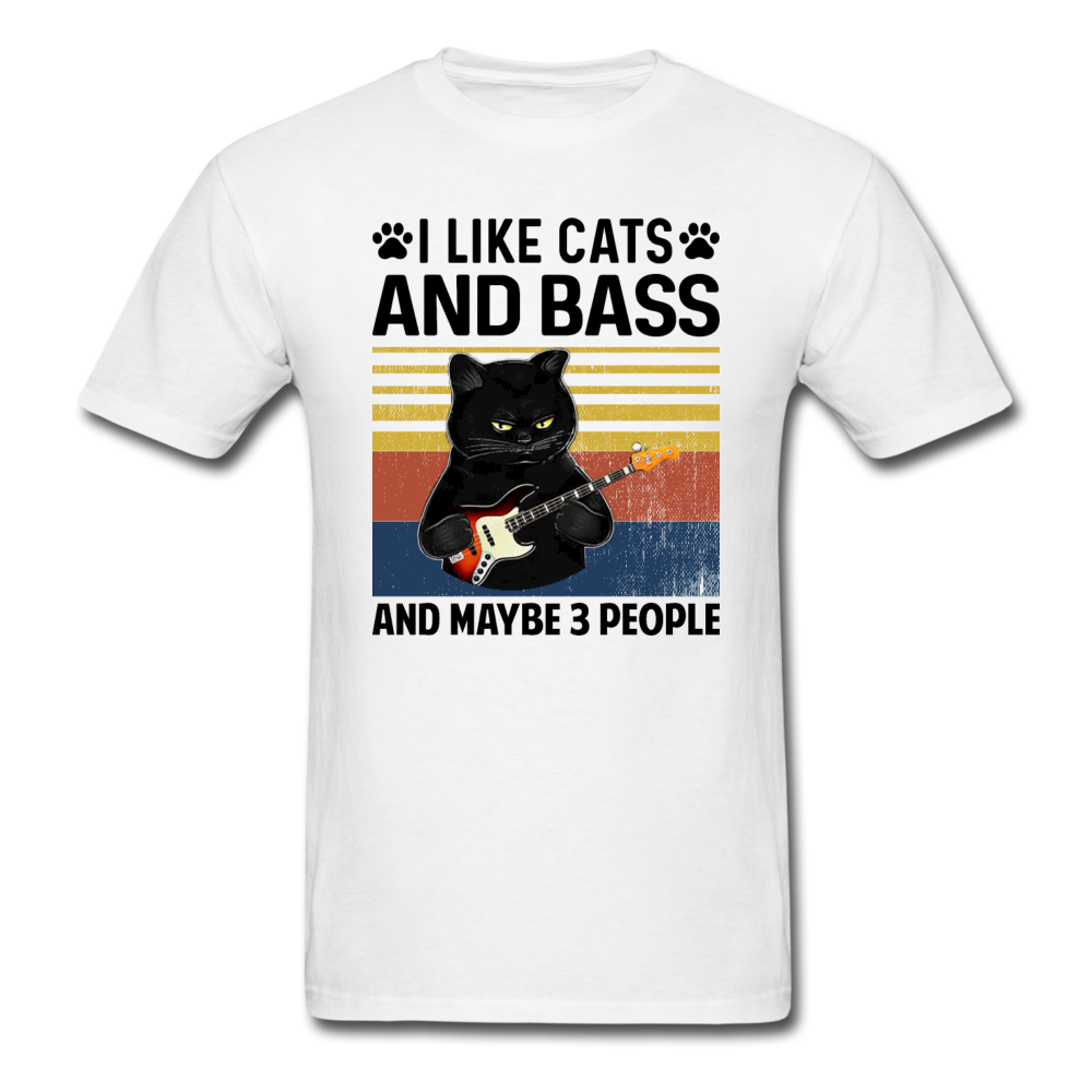 I Like Cats, Bass And 3 People - Unisex Classic T-Shirt - white