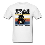 I Like Cats, Bass And 3 People - Unisex Classic T-Shirt - white