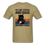 I Like Cats, Bass And 3 People - Unisex Classic T-Shirt - khaki