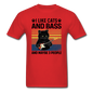 I Like Cats, Bass And 3 People - Unisex Classic T-Shirt - red