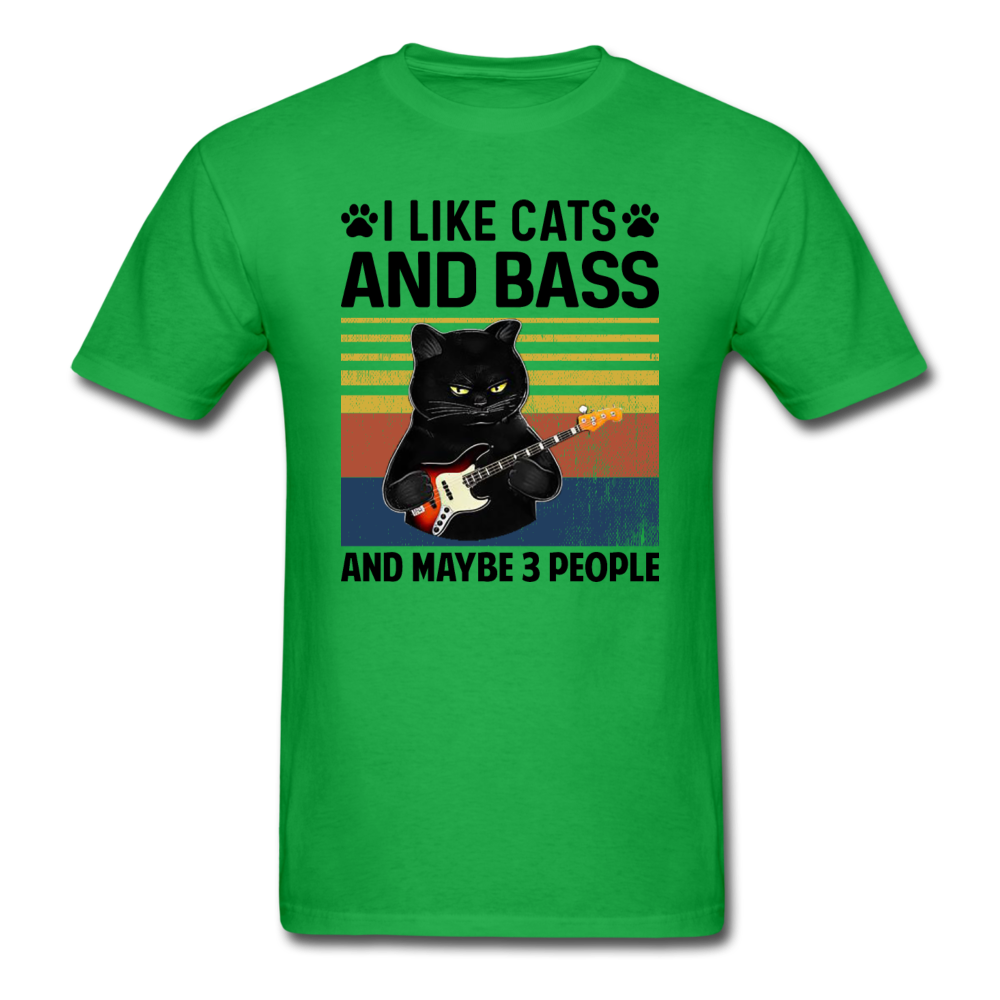 I Like Cats, Bass And 3 People - Unisex Classic T-Shirt - bright green