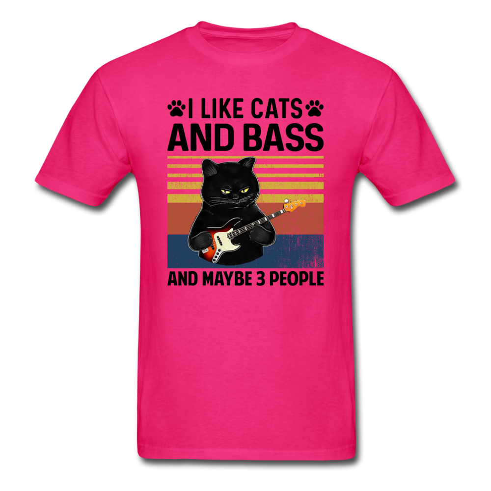 I Like Cats, Bass And 3 People - Unisex Classic T-Shirt - fuchsia