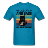 I Like Cats, Bass And 3 People - Unisex Classic T-Shirt - turquoise