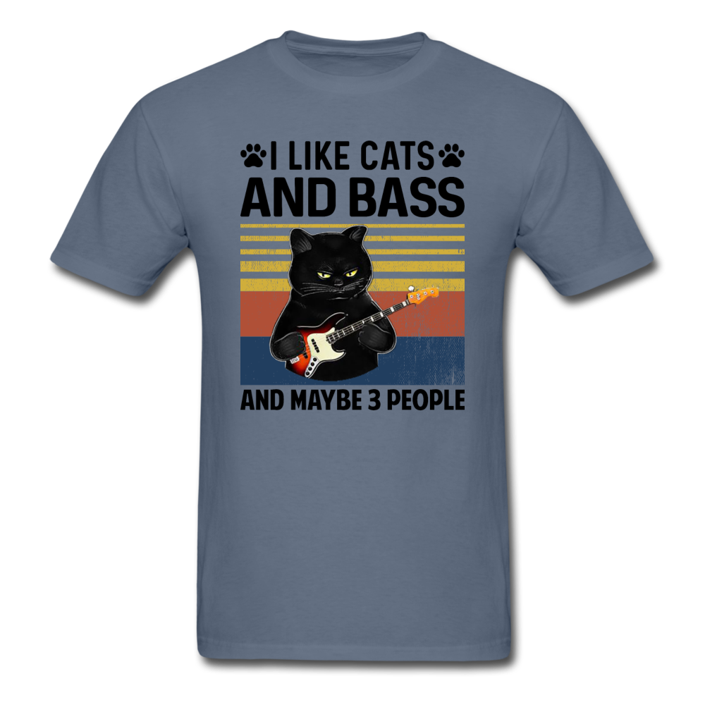 I Like Cats, Bass And 3 People - Unisex Classic T-Shirt - denim