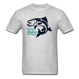 Fishing Makes Me Happy - Unisex Classic T-Shirt - heather gray