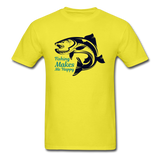 Fishing Makes Me Happy - Unisex Classic T-Shirt - yellow