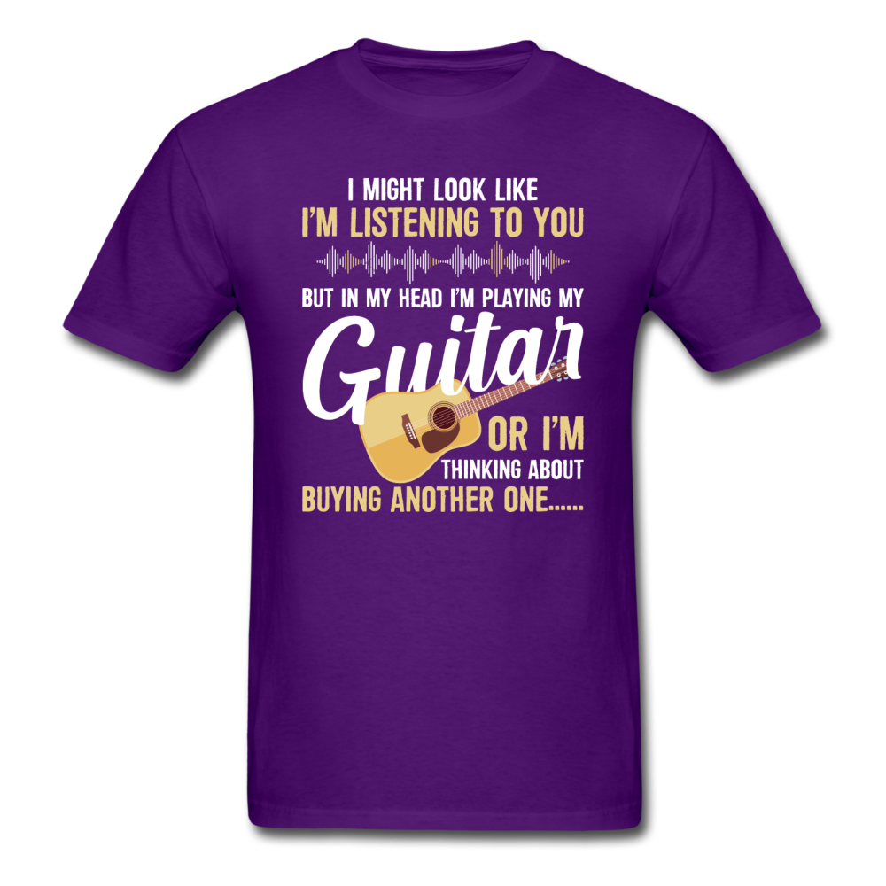 Listening - Playing My Guitar - Unisex Classic T-Shirt - purple